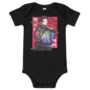 Neon Blade Baby Onesie | Emerald Jacket & Katana Pose