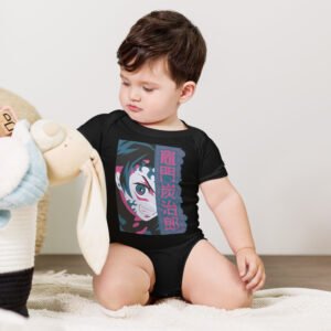 Neon Portrait Baby Onesie | Cyan & Magenta Bodysuit