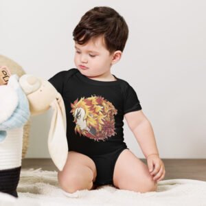 Flame Guardian Baby Onesie | Ember Dragon Portrait Bodysuit