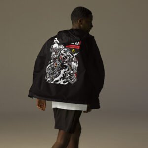 Armored Mecha Lightweight Zip Windbreaker (Unisex) | Large Back DTF Print
