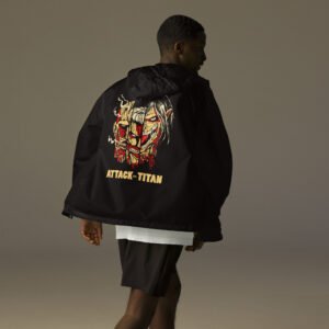 Split Colossus Mask Lightweight Zip Windbreaker (Unisex) | Large Back DTF Print