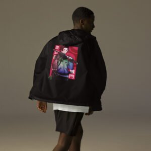 Neon Blade Scout — Unisex Lightweight Zip Windbreaker | Full Back DTF