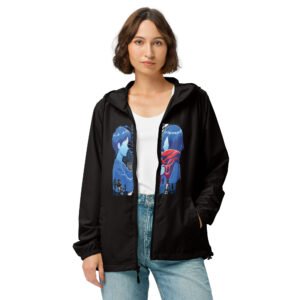 Scarlet Scarf Duo Lightweight Zip Windbreaker (Unisex) | Vivid DTF Print