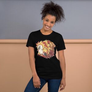 Flame Guardian Women’s Graphic Tee | Ember Dragon & Portrait