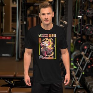 Blazing Vanguard Men’s Graphic T-Shirt | Flame Swordsman Frame