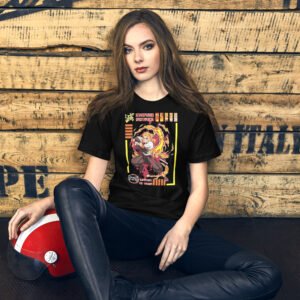 Blazing Vanguard Women’s Graphic Tee | Flame Swordsman Frame