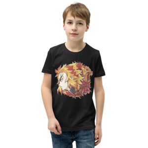 Flame Guardian Youth T-Shirt | Ember Dragon & Portrait Graphic
