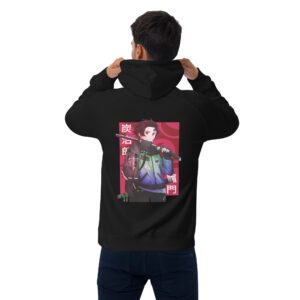 Crimson Katana Scout — Unisex Eco Raglan Hoodie (SOL’S 03568, DTG Back Print)