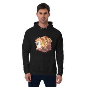 Flame Guardian Crest — Unisex Eco Raglan Hoodie (SOL’S 03568, DTG Front Print)